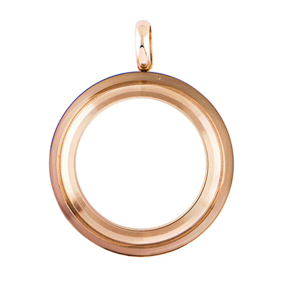Medium Rose Gold Base Twist Living Locket Necklace - Picture 1 of 2